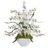 21" White Dancing Lady Arrangement In White Vase 1 21" White Dancing Lady Arrangement In White Vase -Flowers Michael Store D292599S 1