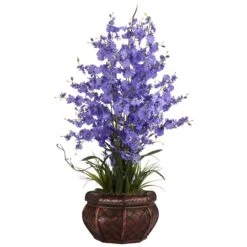 2.5ft. Purple Dancing Lady Orchid Arrangement With Bamboo Vase -Flowers Michael Store D292605S 1 1