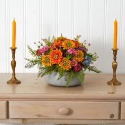 10" Mixed Floral Arrangement In Stone Planter -Flowers Michael Store D292675S 12