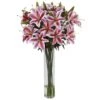3ft. Rubrum Lily Floral Arrangement In Clear Vase