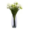 20" White Tulip Floral Arrangement In Clear Vase 2 20" White Tulip Floral Arrangement In Clear Vase -Flowers Michael Store D292753S 11