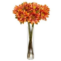 2.5ft. Coral Lotus Arrangement In Cylinder Vase -Flowers Michael Store D292808S 1 1