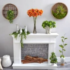 2.5ft. Coral Lotus Arrangement In Cylinder Vase -Flowers Michael Store D292808S 4