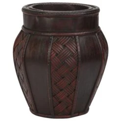 Wood & Weave Panel Decorative Planters Set -Flowers Michael Store D293017S 2