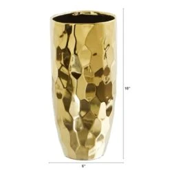 10" Designer Gold Cylinder Vase -Flowers Michael Store D293071S 2