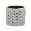 6" Regal Stone Hobnail Planter With Gold Accents