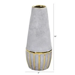 10" Regal Stone Decorative Vase With Gold Accents -Flowers Michael Store D293087S 2