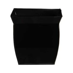 11.5" Black Fluted Metal Square Planter