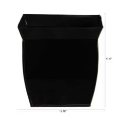 11.5" Black Fluted Metal Square Planter -Flowers Michael Store D293097S 2