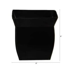8" Black Fluted Metal Square Planter 8 8" Black Fluted Metal Square Planter -Flowers Michael Store D293107S 2