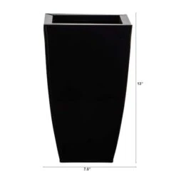 13" Black Tapered Square Metal Planter 8 13" Black Tapered Square Metal Planter -Flowers Michael Store D293112S 2