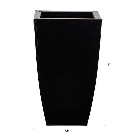 13" Black Tapered Square Metal Planter 5 13" Black Tapered Square Metal Planter - Image 3