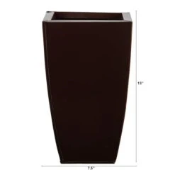 13" Bronze Tapered Square Metal Planter -Flowers Michael Store D293114S 2