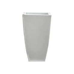 13" White Tapered Square Metal Planter 7 13" White Tapered Square Metal Planter -Flowers Michael Store D293121S 1 1