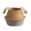 12" Boho Chic Handmade Cotton & Jute Gray Woven Basket Planter 2 12" Boho Chic Handmade Cotton & Jute Gray Woven Basket Planter -Flowers Michael Store D293122S 1