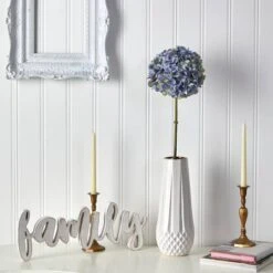 Blue Hydrangea Artificial Flower Stem, 3ct. 9 Blue Hydrangea Artificial Flower Stem, 3ct. -Flowers Michael Store D293250S 3