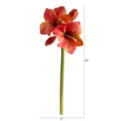 Orange Amaryllis Artificial Flower Stem, 3ct. -Flowers Michael Store D293286S 2