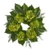 24" Green Hydrangea & Eucalyptus Leaf Wreath -Flowers Michael Store D293340S 1