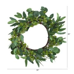 22" Eucalyptus & Berry Wreath 8 22" Eucalyptus & Berry Wreath -Flowers Michael Store D293341S 2