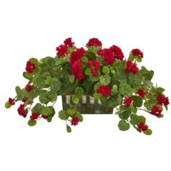 15'' Geranium In Decorative Planter