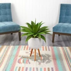 2.5ft. Agave Plant In White Planter With Stand -Flowers Michael Store D293998S 4