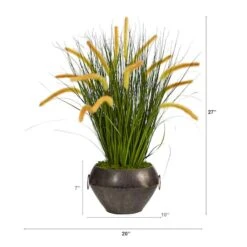 2.5ft. Onion Grass Plant In Metal Planter 9 2.5ft. Onion Grass Plant In Metal Planter -Flowers Michael Store D294037S 2