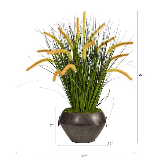 2.5ft. Onion Grass Plant In Metal Planter 5 2.5ft. Onion Grass Plant In Metal Planter - Image 3
