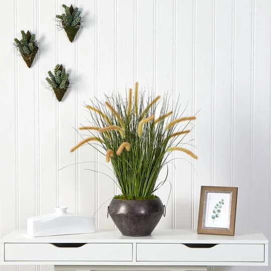 2.5ft. Onion Grass Plant In Metal Planter 6 2.5ft. Onion Grass Plant In Metal Planter - Image 4