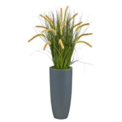 3ft. Onion Grass Plant In Gray Planter