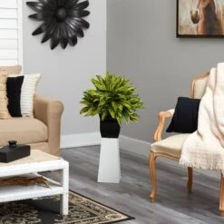 18" Spiderwort Plant In Black Metal Planter -Flowers Michael Store D294160S 4