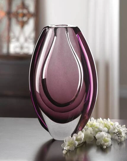8.5" Wild Orchid Art Glass Vase 5 8.5" Wild Orchid Art Glass Vase - Image 3