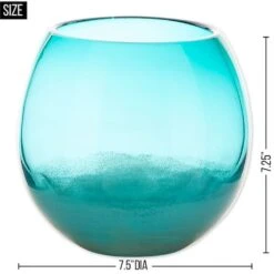 7.5" Large Aqua Fish Bowl Vase -Flowers Michael Store D297010S 4
