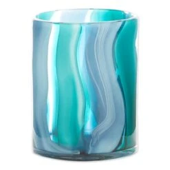 6.5" Small Blue Cylinder Glass Vase -Flowers Michael Store D297014S 1 1