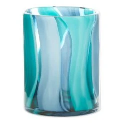 6.5" Small Blue Cylinder Glass Vase -Flowers Michael Store D297014S 2