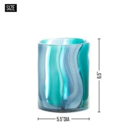 6.5" Small Blue Cylinder Glass Vase -Flowers Michael Store D297014S 6