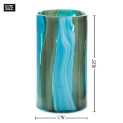 10.25" Blue Cylinder Glass Vase -Flowers Michael Store D297016S 6