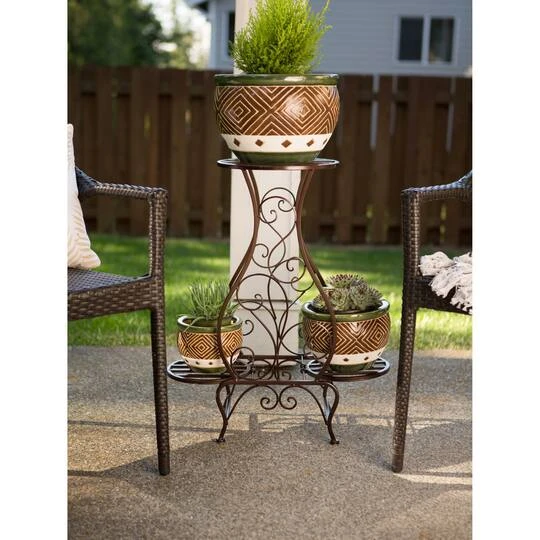 2.2ft. Hourglass Triple Plant Stand 10 2.2ft. Hourglass Triple Plant Stand - Image 8