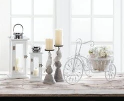 14" White Bicycle Planter -Flowers Michael Store D299053S 3