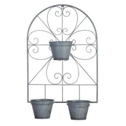 23'' Scrollwork Trellis With Flower Pots