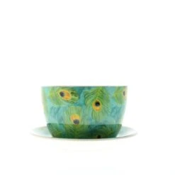4.5'' Peacock Feather Teacup Planter 15 4.5'' Peacock Feather Teacup Planter -Flowers Michael Store D299108S 5