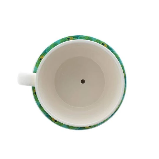 4.5'' Peacock Feather Teacup Planter 10 4.5'' Peacock Feather Teacup Planter - Image 8