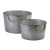 Galvanized Textured Bucket Set 2 Galvanized Textured Bucket Set -Flowers Michael Store D299135S 1