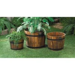 3 Apple Barrel Planters Set 11 3 Apple Barrel Planters Set -Flowers Michael Store D299154S 2