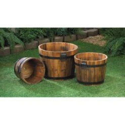 3 Apple Barrel Planters Set 12 3 Apple Barrel Planters Set -Flowers Michael Store D299154S 3