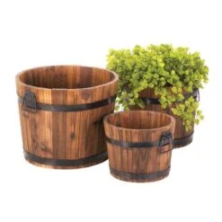 3 Apple Barrel Planters Set 14 3 Apple Barrel Planters Set -Flowers Michael Store D299154S 5