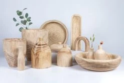 Hello Honey® Rounded Paulownia Wood Pots Set -Flowers Michael Store D319012S 4