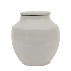 Hello Honey® 8.5'' White Terracotta Round Cachepot