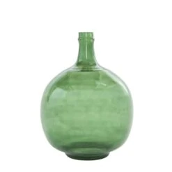 Hello Honey® 13" Transparent Green Vintage Glass Bottle