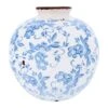 Hello Honey® 8" Blue & White Crackle Floral Terra Cotta Vase -Flowers Michael Store D320315S 1