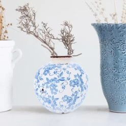 Hello Honey® 8" Blue & White Crackle Floral Terra Cotta Vase 14 Hello Honey® 8" Blue & White Crackle Floral Terra Cotta Vase -Flowers Michael Store D320315S 3